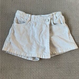Girls Zara white denim skort size 8.